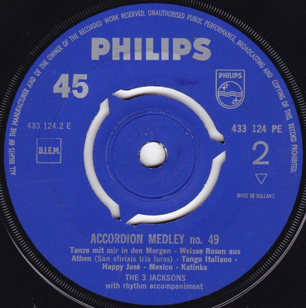 The 3 Jacksons : Accordion Medley No. 48/49 (7", EP, Mono)