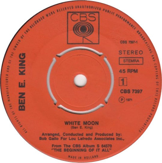 Ben E. King : White Moon (7", Single)