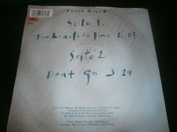 Frank Ryan : Two Hearts In Time (7", Single)