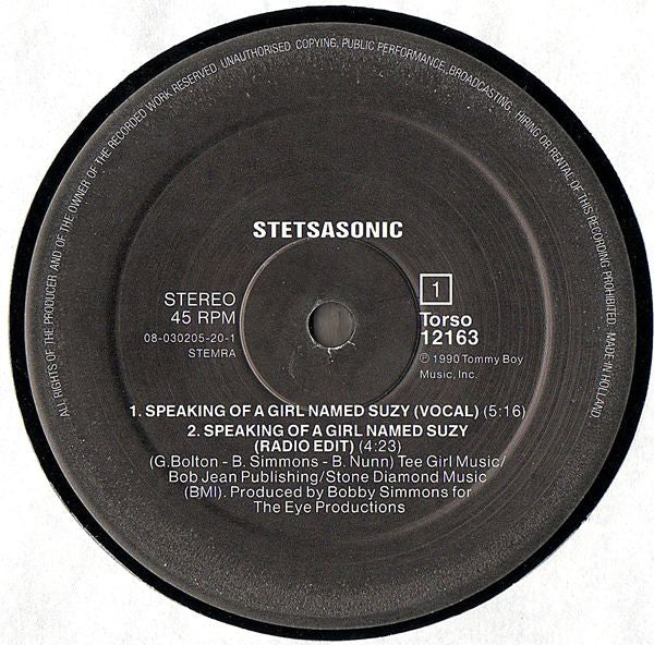Stetsasonic : Speaking Of A Girl Named Suzy (12")