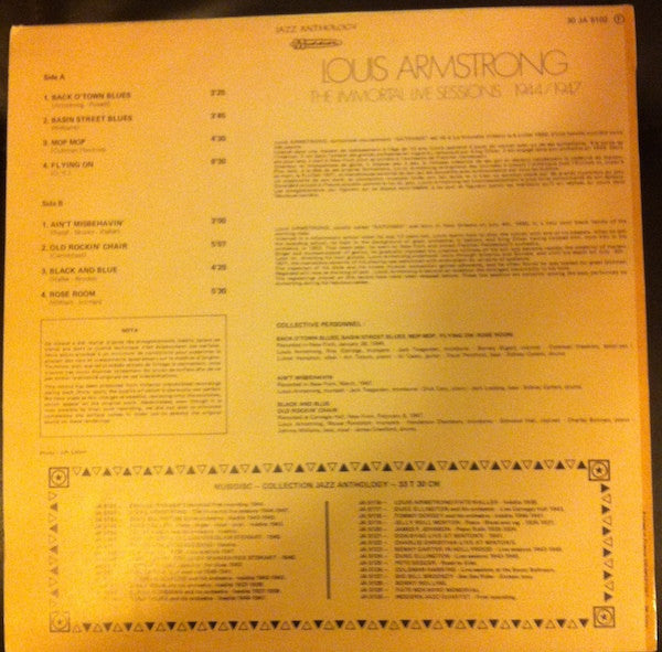 Louis Armstrong : The Immortal Live Sessions 1944/1947 (LP, Comp)