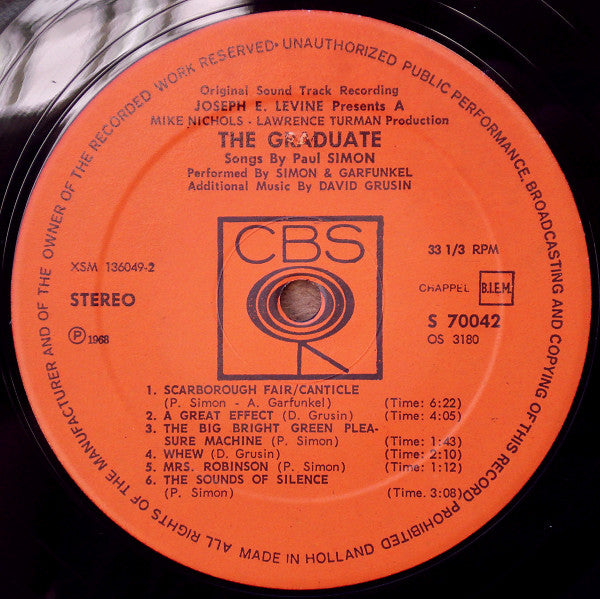 Simon & Garfunkel, Dave Grusin : The Graduate (The Original Sound Track Recording) (LP, Album)