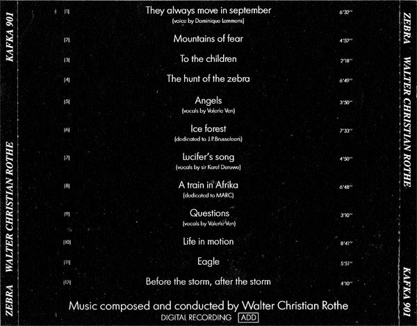 Walter Christian Rothe : Zebra (CD, Album)