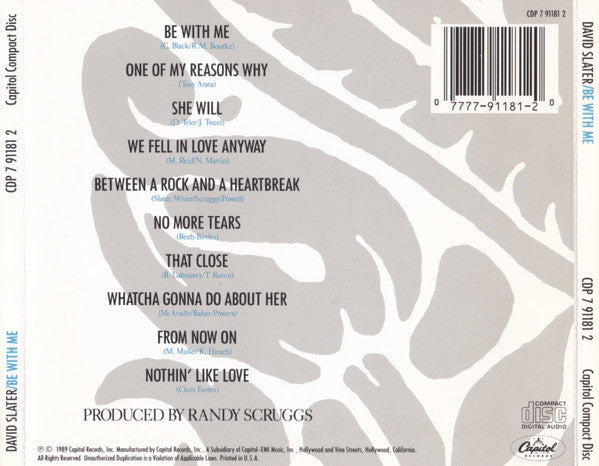 David Slater : Be With Me (CD, Album)