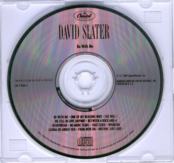 David Slater : Be With Me (CD, Album)