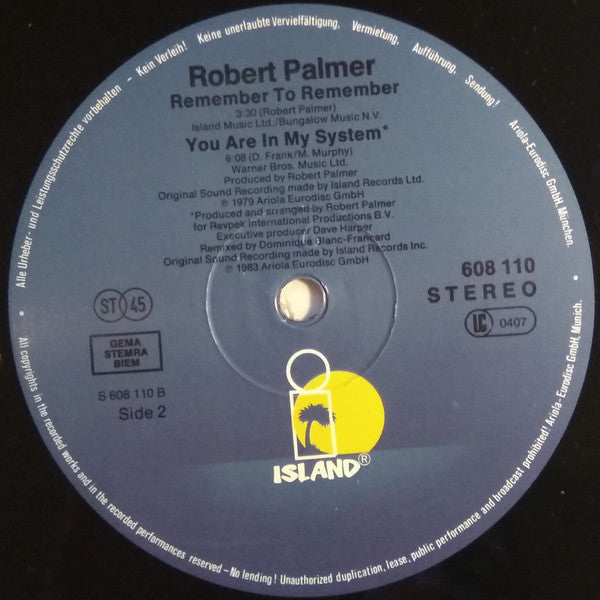 Robert Palmer : Addicted To Love (12", Maxi)