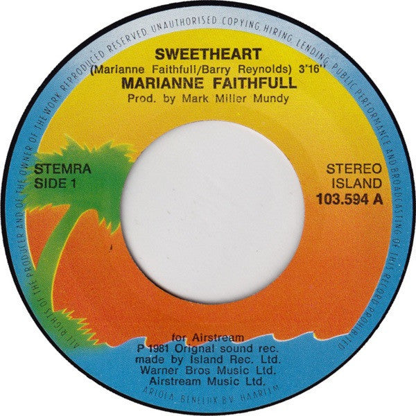 Marianne Faithfull : Sweetheart (7", Single)