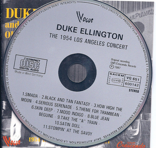 Duke Ellington And His Orchestra : The 1954 Los Angeles Concert (CD)