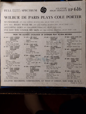 Wilbur De Paris : Plays Cole Porter (7", EP)