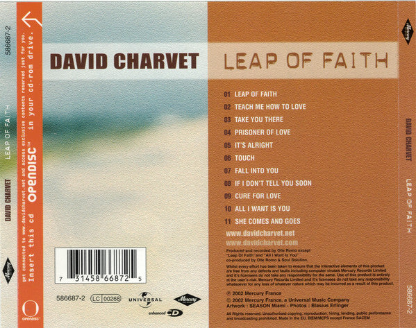 David Charvet : Leap Of Faith (CD, Album, Enh)