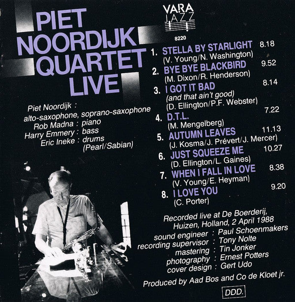 Piet Noordijk Quartet : Piet Noordijk Quartet Live (CD, Album)