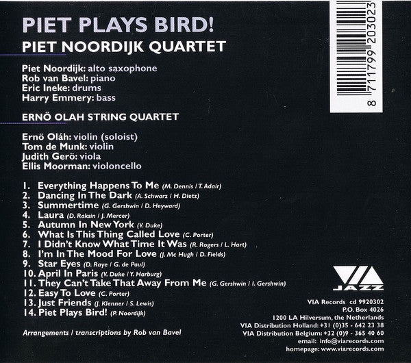 Piet Noordijk : Piet Plays Bird (CD)