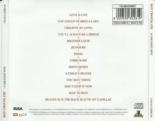 Hot Chocolate : 14 Greatest Hits (CD, Comp, RE)