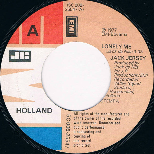 Jack Jersey : Lonely Me  (7", Single)