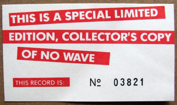 Various : No Wave... To Go (LP, Album, Comp, Ltd, Pic)