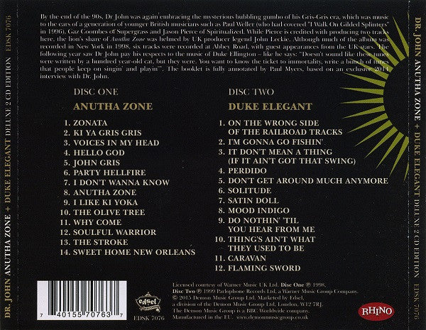 Dr. John : Anutha Zone + Duke Elegant (CD, Album, RE + CD, Album, RE + Comp)