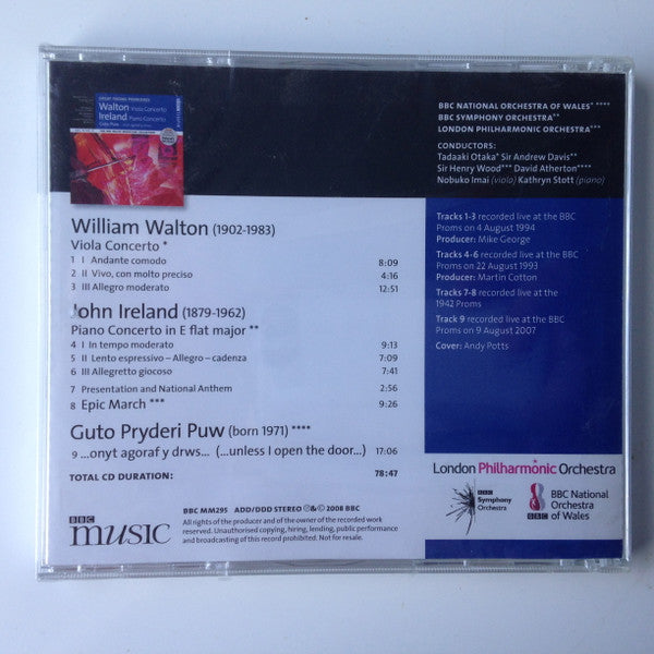 Sir William Walton / John Ireland / Guto Pryderi Puw - Nobuko Imai, Kathryn Stott, BBC National Orchestra Of Wales, BBC Symphony Orchestra, London Philharmonic Orchestra, Tadaaki Otaka, Andrew Davis, Sir Henry Wood, David Atherton (2) : Great Proms Premieres  (CD, Album)