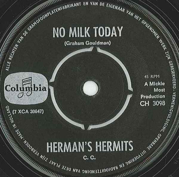 Herman's Hermits : Dandy / No Milk Today (7", Single)