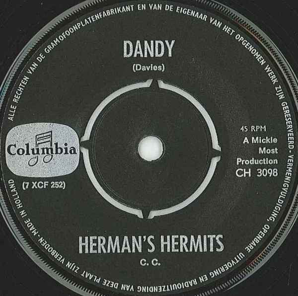 Herman's Hermits : Dandy / No Milk Today (7", Single)