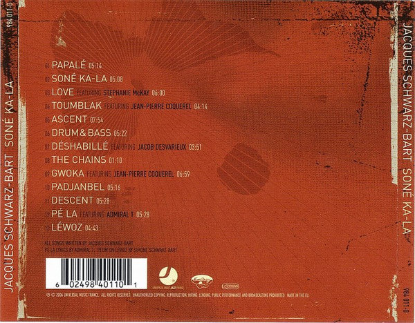Jacques Schwarz-Bart : Soné Ka-La (CD, Album)