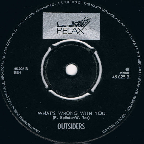 The Outsiders (5) : Monkey On Your Back (7", Single, Mono)
