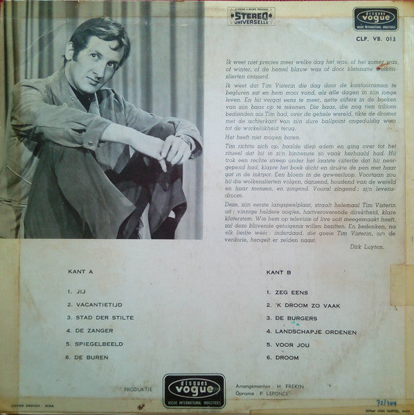 Tim Visterin : Tim Visterin (LP, Album)