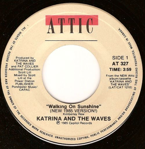 Katrina And The Waves : Walking On Sunshine (7", Single)