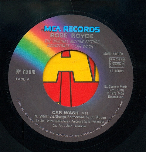 Rose Royce : Car Wash (7")