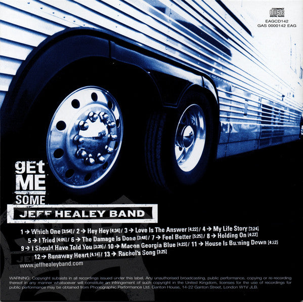 The Jeff Healey Band : Get Me Some (CD, Album, RP)