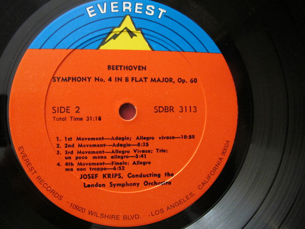 Ludwig van Beethoven • Josef Krips Conducting London Symphony Orchestra : Symphonies No. 2 & 4 (LP, Album)