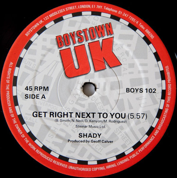 Shady Owens : Get Right Next To You (12")