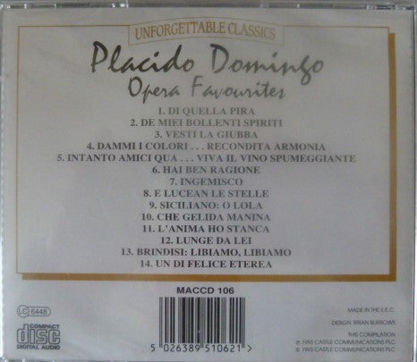 Placido Domingo : Opera Favourites - Archive Recordings (CD, Album)