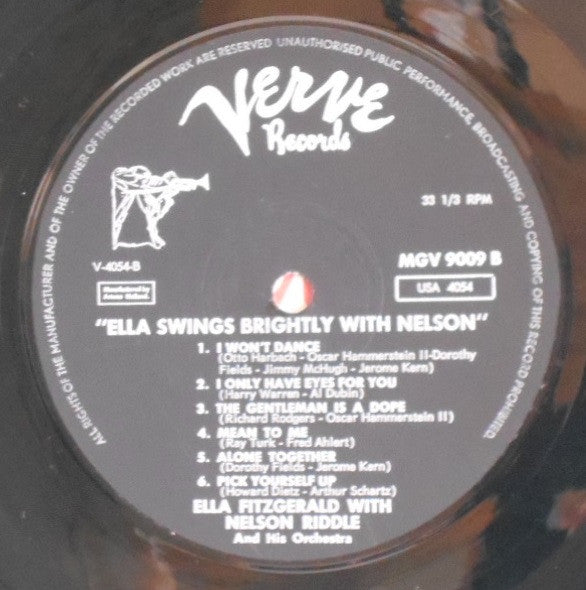 Ella Fitzgerald - Nelson Riddle : Ella Swings Brightly With Nelson (LP, Album, Mono)