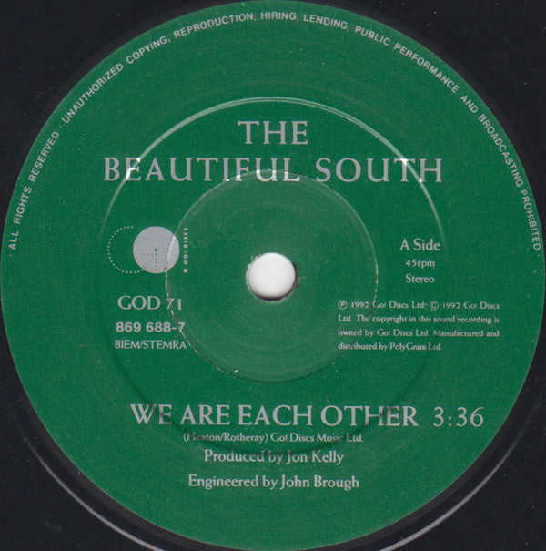 The Beautiful South : We Are Each Other (7", Single, Pap)