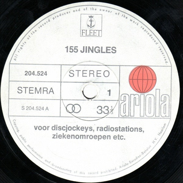 No Artist : 155 Jingles Voor Discjockeys, Radiostations, Ziekenomroepen, Discotheken Enz. (LP, Album)