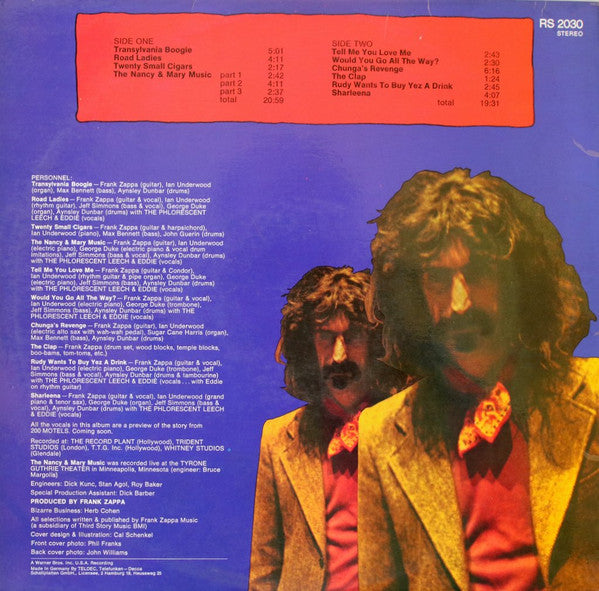 Frank Zappa : Chunga's Revenge (LP, Album, Gat)