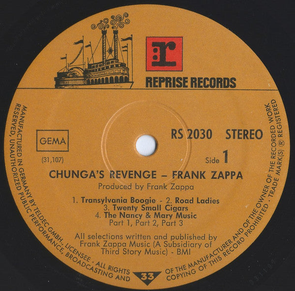 Frank Zappa : Chunga's Revenge (LP, Album, Gat)