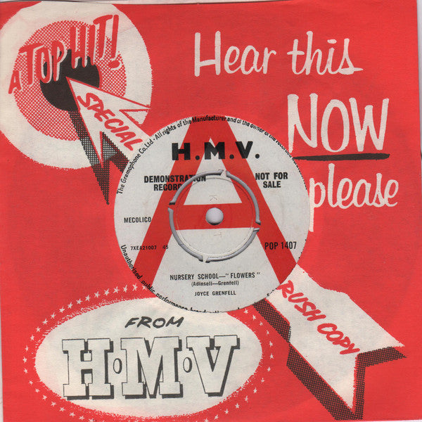 Joyce Grenfell : Nursery School- " Flowers " (7", Promo)