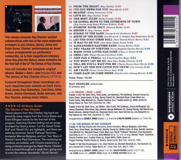 Ray Charles : Genius+Soul = Jazz + The Genius Of Ray Charles (CD, Comp)
