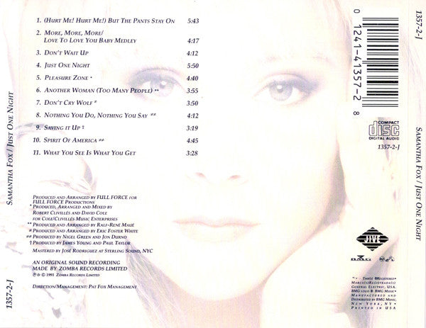 Samantha Fox : Just One Night (CD, Album)