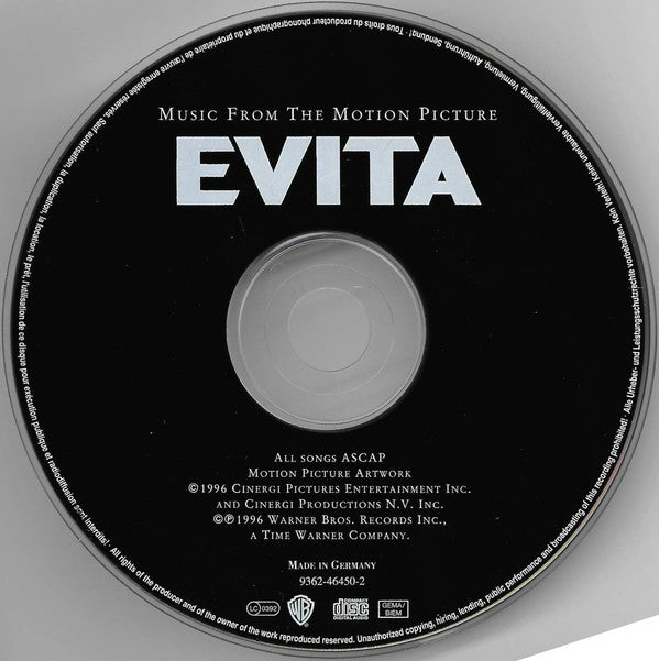 Andrew Lloyd Webber And Tim Rice : Evita (Music From The Motion Picture) (CD, Album)