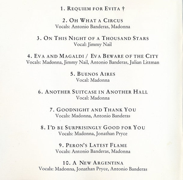 Andrew Lloyd Webber And Tim Rice : Evita (Music From The Motion Picture) (CD, Album)