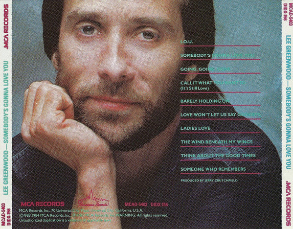 Lee Greenwood : Somebody's Gonna Love You (CD, Album, RE)