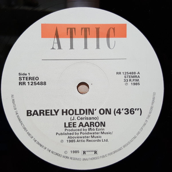 Lee Aaron : Barely Holdin' On (12")