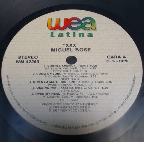 Miguel Bosé : XXX (LP, Album)