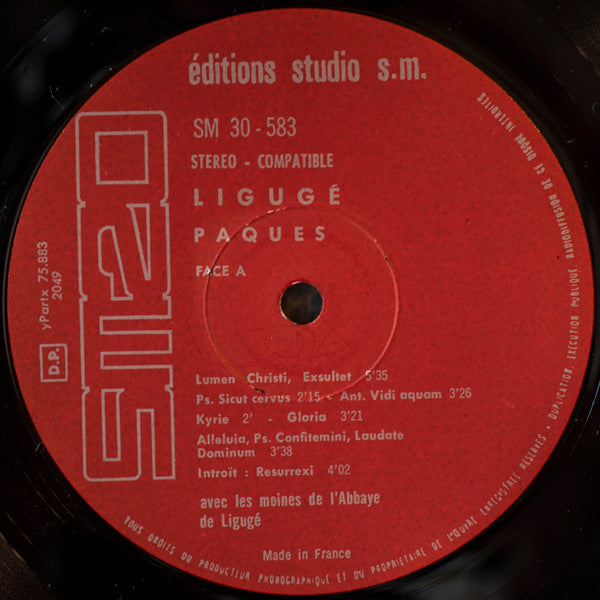 Chœur Des Moines De L'Abbaye De Ligugé : Pâques / Surrexit Dominus Vere (LP)