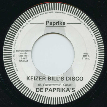 De paprika's : Keizer Bill's Disco (7", Promo)