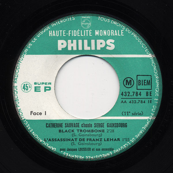 Catherine Sauvage : Catherine Sauvage Chante Serge Gainsbourg (7", EP, Mono)