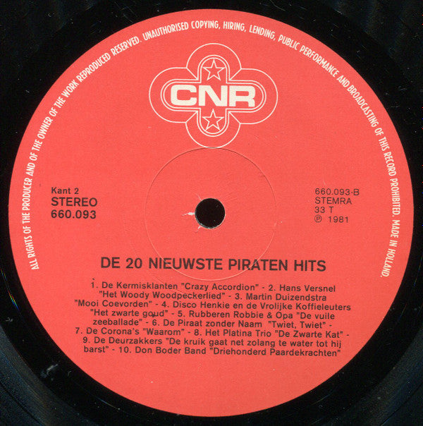 Various : De 20 Nieuwste Piraten Hits (LP, Comp)