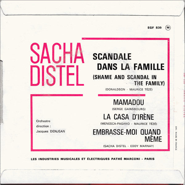 Sacha Distel : Scandale Dans La Famille (Shame And Scandal In The Family) (7", EP)
